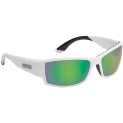 LUNETTES POLARISANTES FLYING FISHERMAN RAZOR MATTE WHITE AMBER-GREEN MIRROR